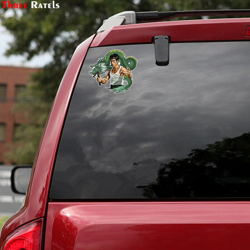 Three Ratels LCS455# 14x12.6cm Bruce Lee car stickers funny car stickers styling removable decal