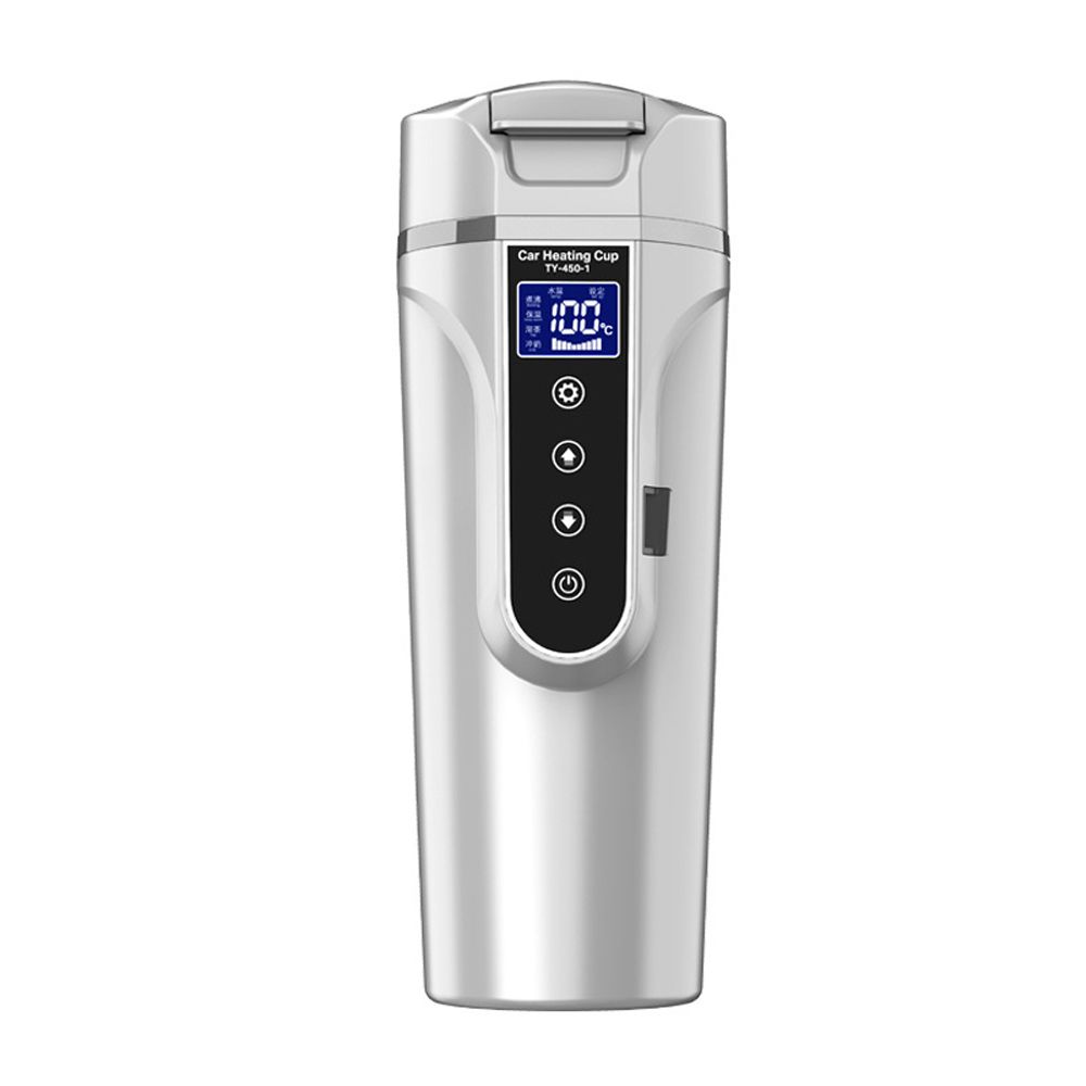 Vehicle Heated Water Cup Electric Kettle Heat Preservation 12.0V Car 24V Truck Household Vehicle Water Heaters Small Electrical Appliances LCD Display Kettle