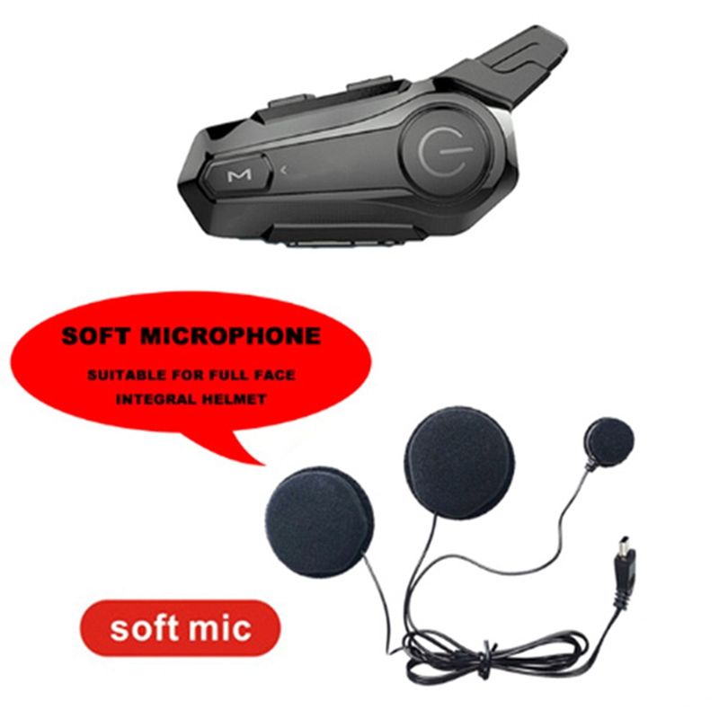5X Motorcycle Bluetooth Helmet Intercom Universal Pairing Waterproof Interphone Headset A