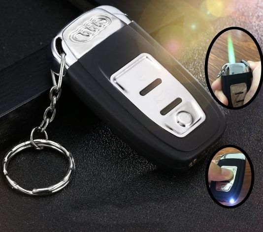 3-ইন-1 লাইটার চাবিচেইন ফ্ল্যাশলাইট প্লিপ অডির আকৃতির