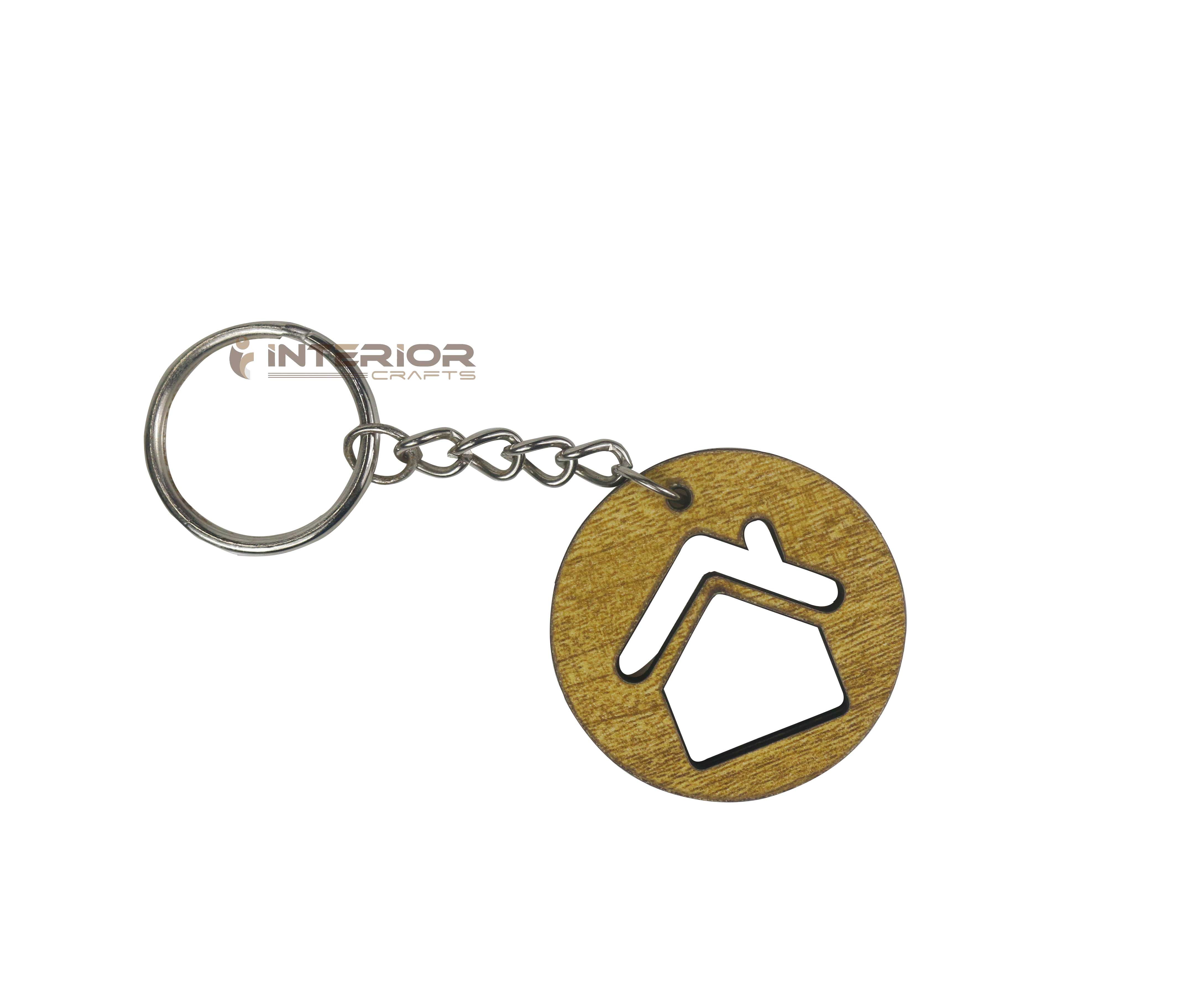 Round Home Safe Style Wooden Keyring GIFT For LOVER, Couple, Husband, Wife & Boyfriend INTE-2602