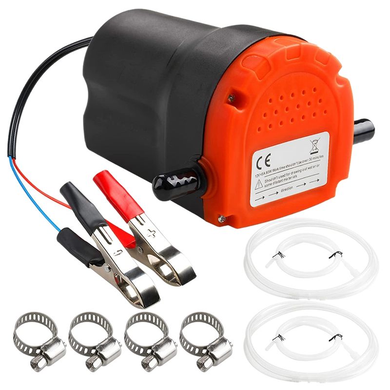 Electric Oil Pump Extractor 12V 80W Fluid Scavenge Suction Oil Transfer Pump with Tube, for Boat Car Motorcycle ATV