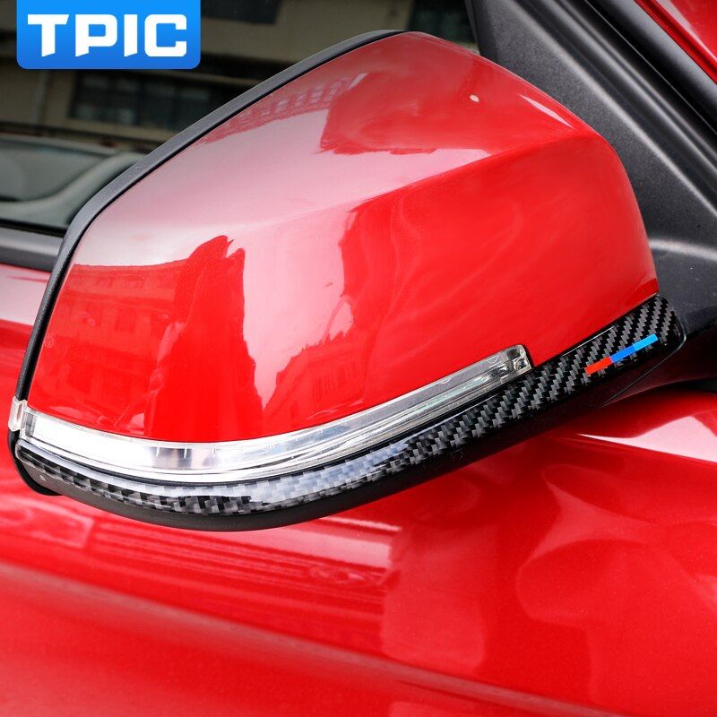TPIC For BMW F30 F34 Carbon Fiber Rearview Mirror Anti-rub Strip 3 Series Car Styling Stickers Anti-collision Strip Accessories