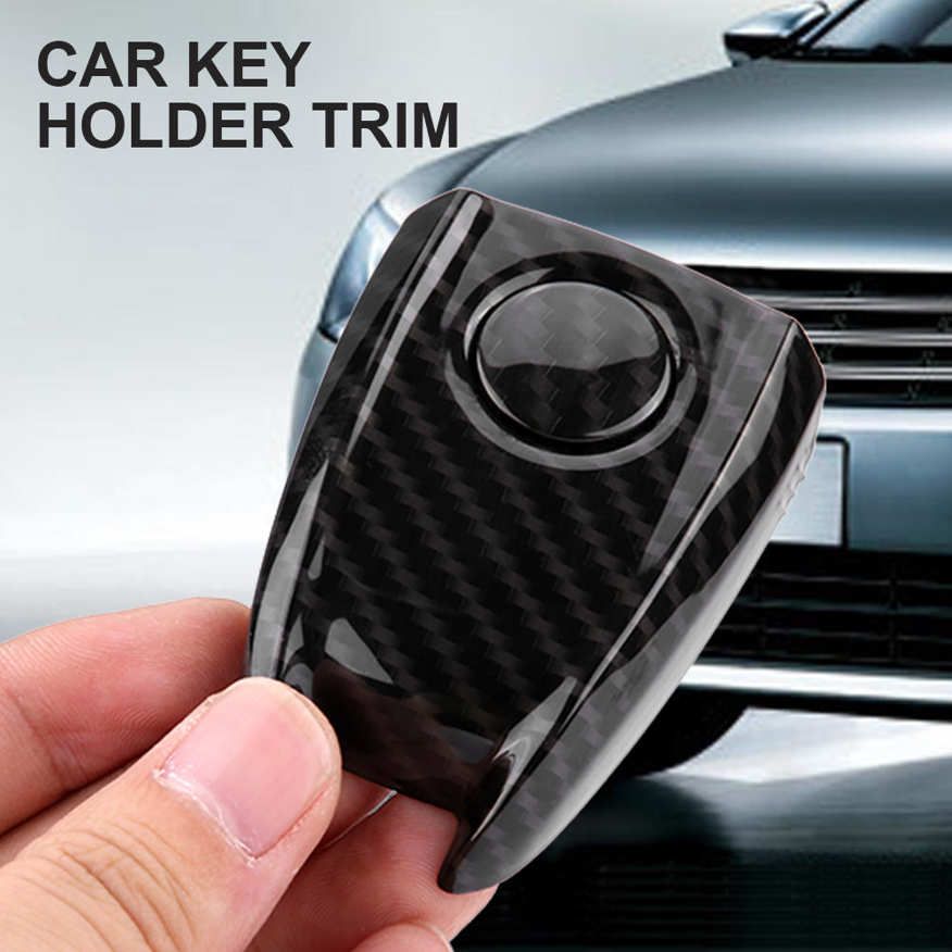 ABS Plastic Carbon Fiber Car Key Shell Holder Case Cover Trim for Alfa Romeo Stelvio(2017-2018) ulia(2016-2018)