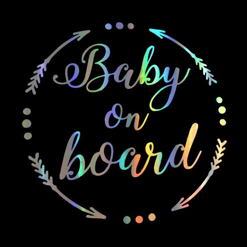 Car Sticker 15.8*15.6cm Princess BABY ON BOARD Funny Car Decal Reflective Laser Vinyl Car Sticker 3D Car Styling