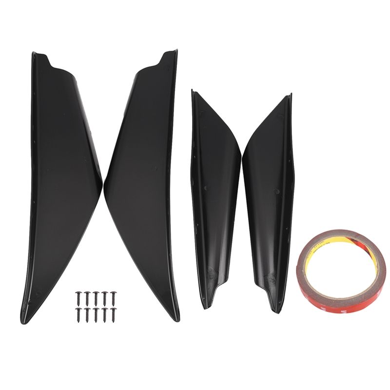 4Pcs Front Bumper Canards Splitter Body Diffuser Fins Body Sper Canard Universal Fit for Any Car