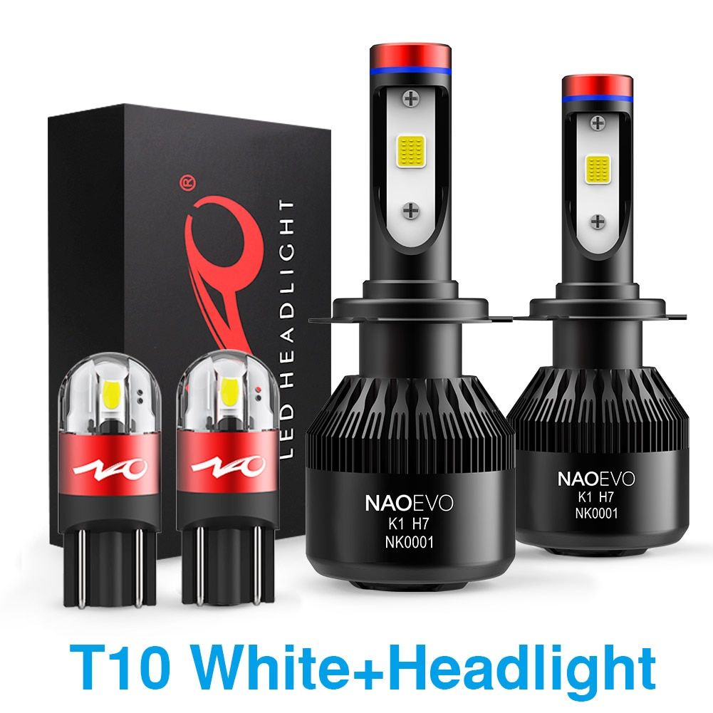 NAO H7 LED H4 H11 HB4 9006 9005 HB3 H1 H8 Car Headlight Bulbs COB SMD 6000K White 60W 12V H3 H13 9007 9004 Auto -H27/881