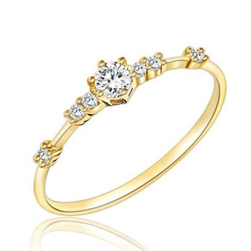 Fashion Women Ring Finger Jewelry Rose Gold /Sliver /Gold Color Rhinestone Crystal  Rings 4/5/6/7/8/9/10/11 Size Gift
