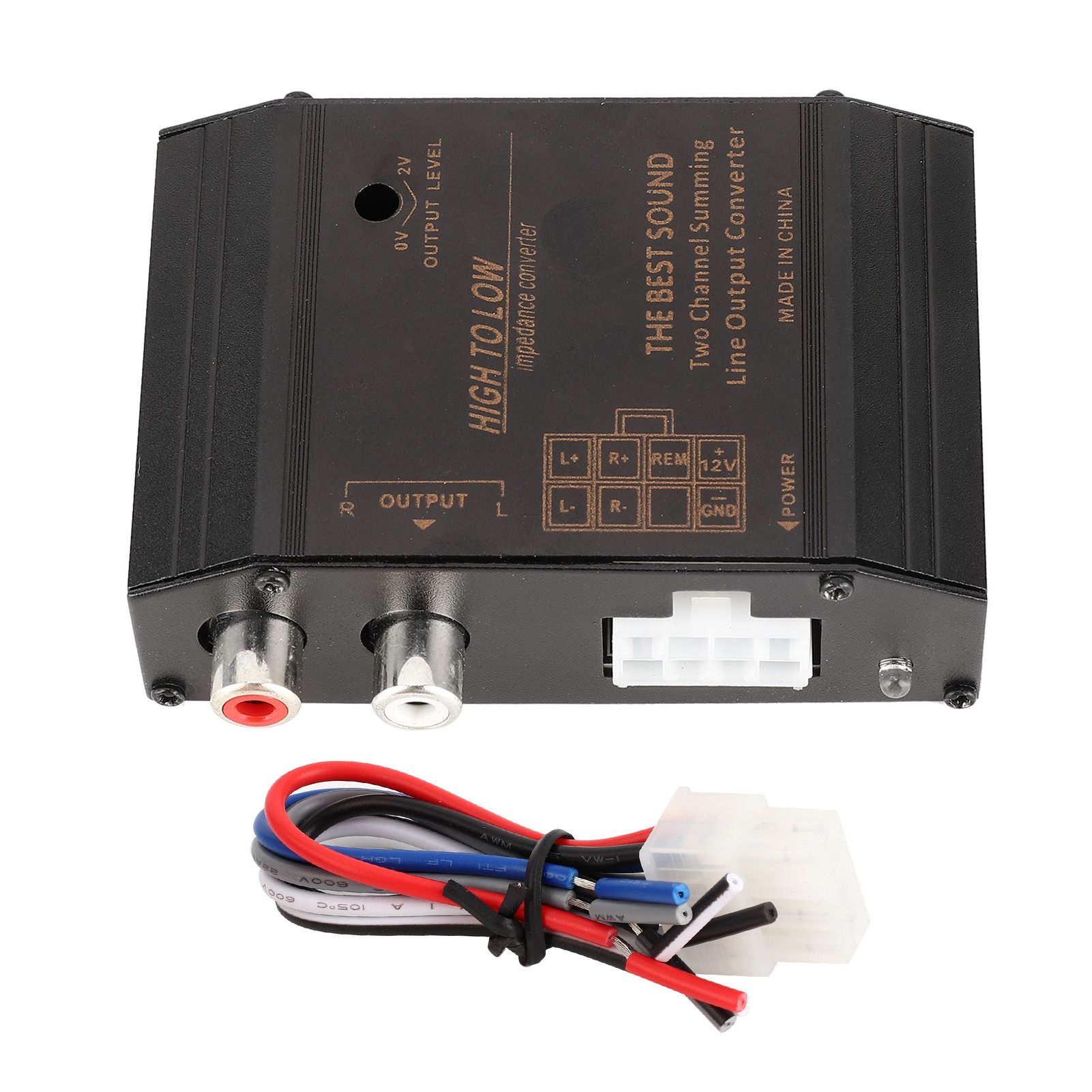 For 12V Car Speaker High To Low Level Converter Adapter Connector Port