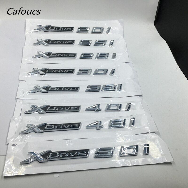 Cafoucs ABS Chrome Car XDrive Logo Emblem Trim Sticker X Drive 20i 25i 28i 30i 35i 40i 48i 50i For BMW X1 X3 X4 X5 X6