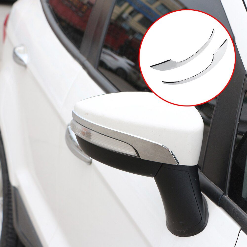 Jameo Auto 2Pcs/Set ABS Chrome Car Rearview Mirror Cove Rear View Mirror Trim Sticker for Ford Ecosport 2012 - 2018 Accessories
