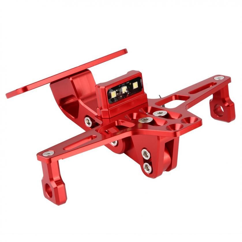 license plate frame Universal Aluminum Motorcycle Rear License Plate Mount Holder with LED Light araba aksesuar