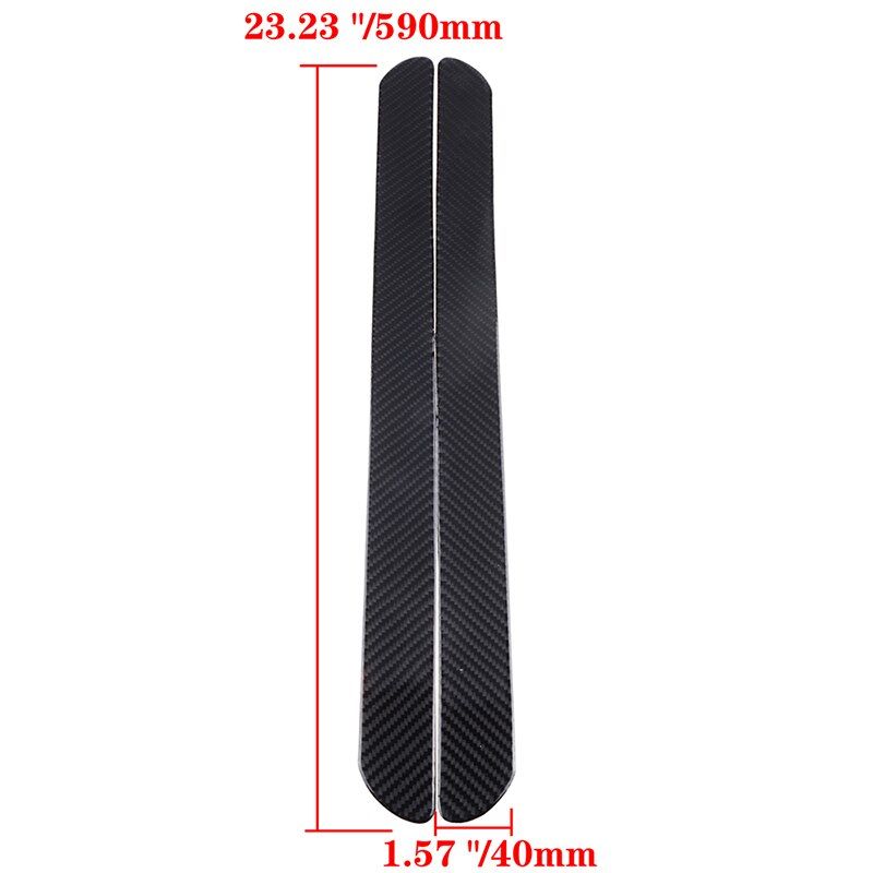 2pcs Car Foooard Anti-collision Protector Strip Carbon Fiber Universal Bumper Edge Guard Protective Sticker Car Decoration