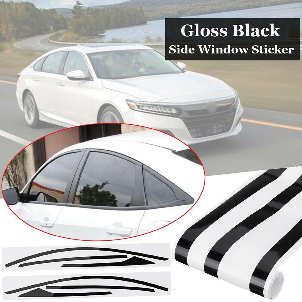 2pcs Side Window Sticker For Honda 2018 Accord Chrome Trim Blackout Overlay Side Window Sticker