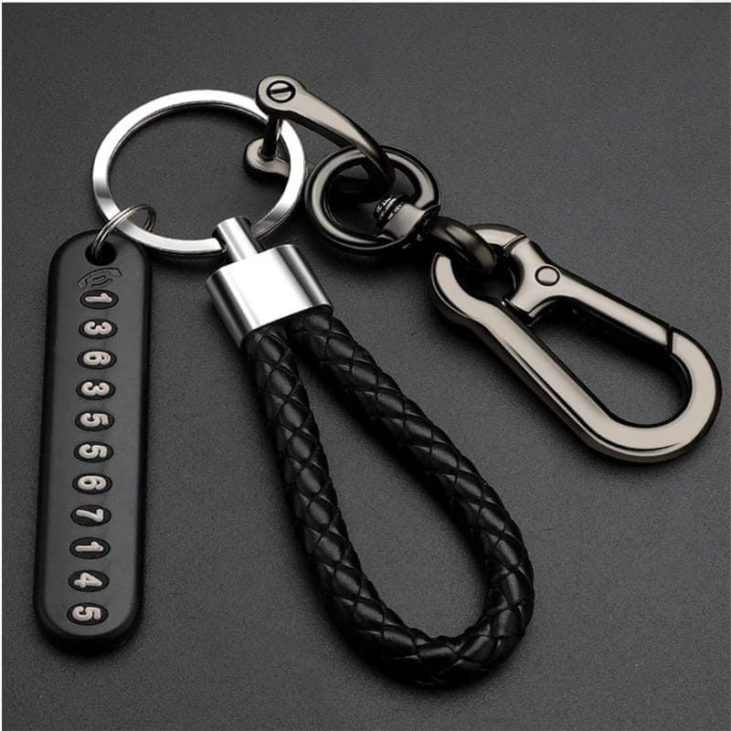 Pendant keychain Phone Number Bicycle Car Auto Motor Cycle Key Ring Anti-Lost Number Plate Mobile Number Gift for Husband