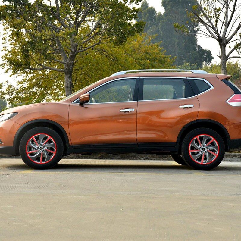 Flame Carbon Fibre 17 Inch Wheel /Rims Sticker For Nissan X-Trail 2014 Z2CA693