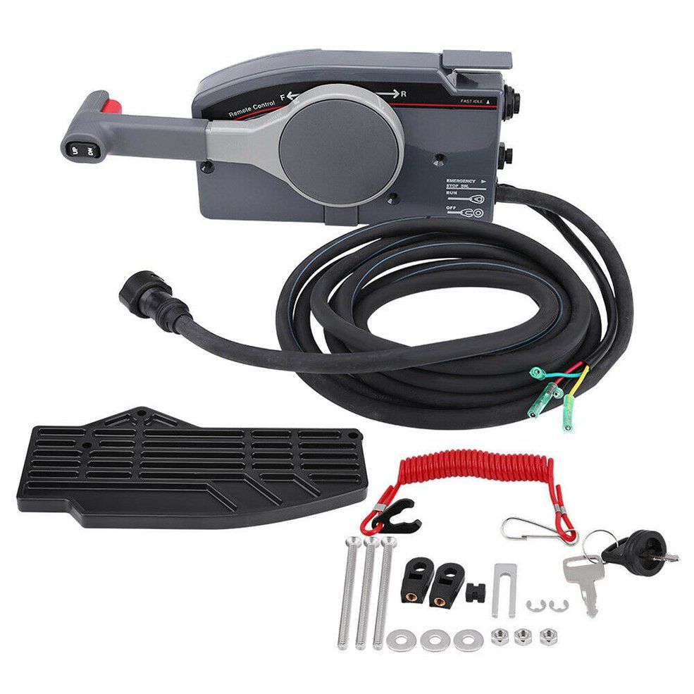 Boat Outd Remote Control Box for 703 10Pin Cable Right Hand PUSH Throttle - Black