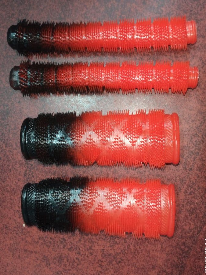 4 Pcs Bicycle Soft Bubber Handlebar Grips - Black&Red
