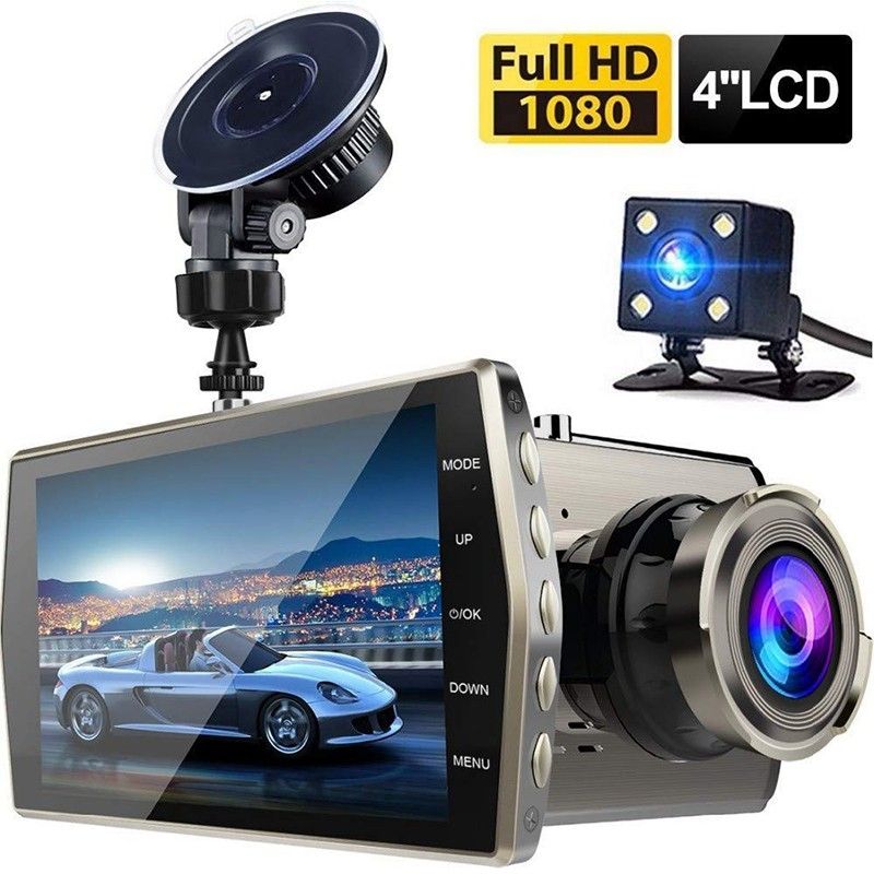 IPS Screen 1080P Dual Lens Driving Recorder HD Night Vision 4.0inch Single/Dual Camera Car DVR Dash Cam Rear View Reversing Camera