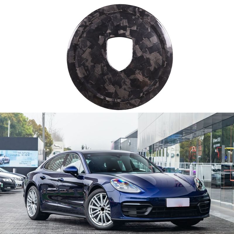 For-Porsche 2016-2019 Steering Wheel Carbon Fiber Logo Emblem