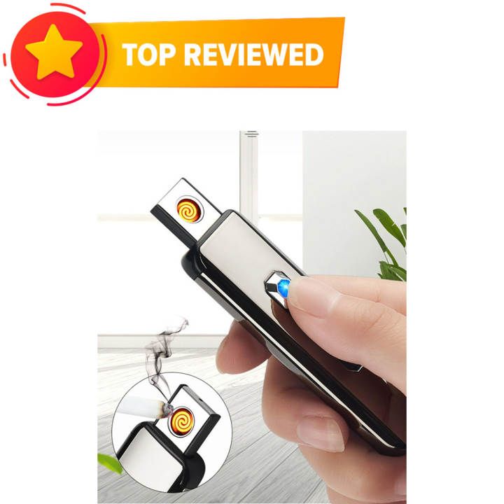 New Mini Electroplating Electric Small Double Side USB Recharging Windproof Flameless Portable LED Lighter
