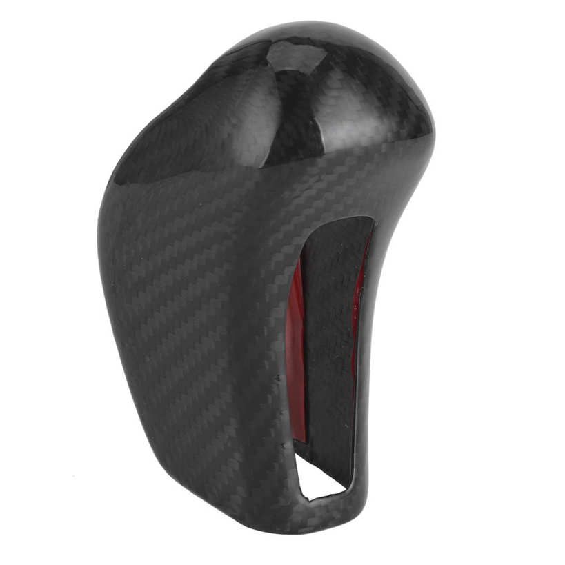 CarMeng La Shift Knob Cover Carbon Fiber Gear Handball Trim Fit for Maserati Levante/Quattroporte/Levante 2013‑2018