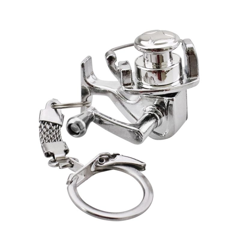 Metal Fishing Wheel Decoration Pendant Mini Wheel Fish Key Chain, Color: A