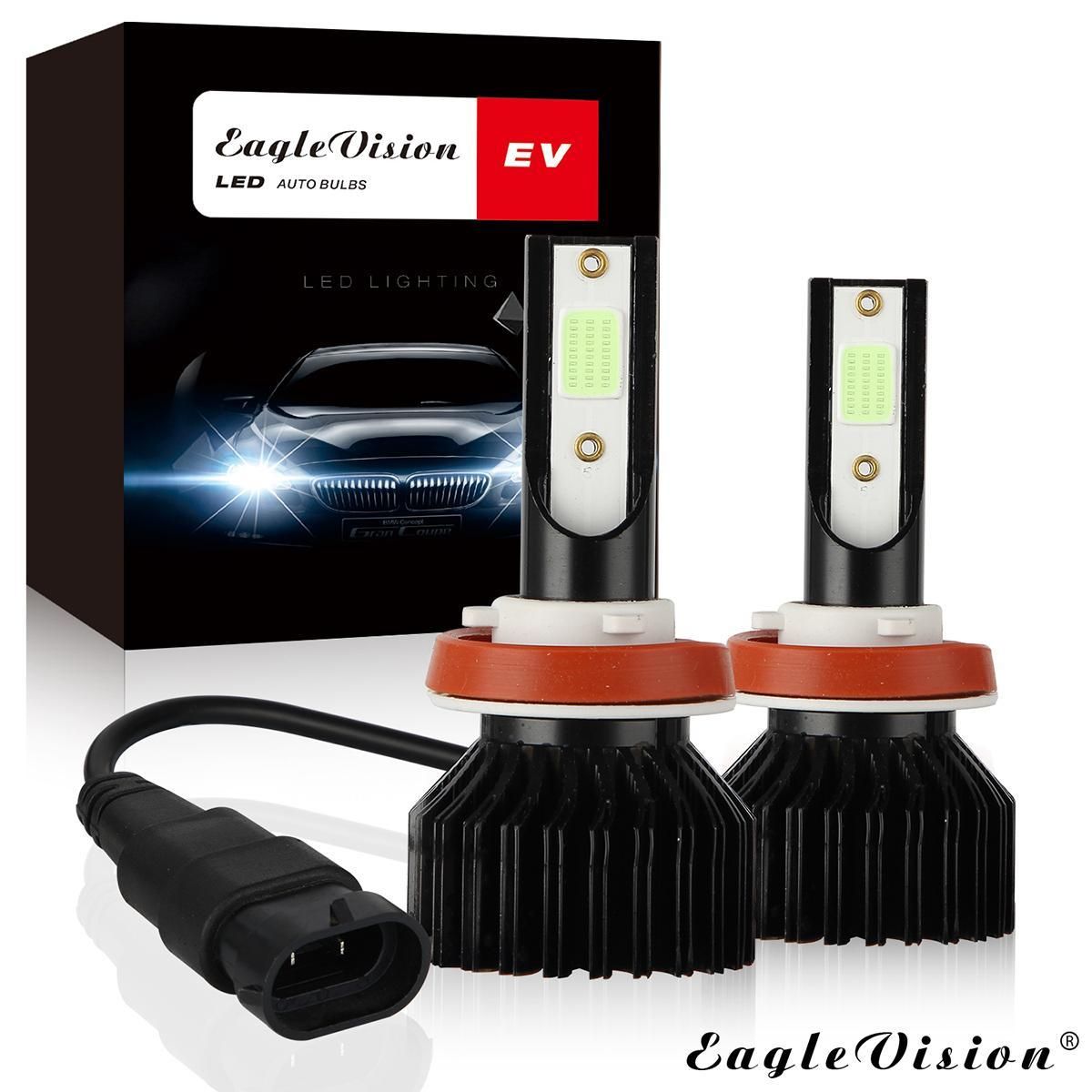 2X 8000K H11 LED Auto EV12 Car Headlight Bulbs 90W 16000LM Car beam Light Bulb Ice blue