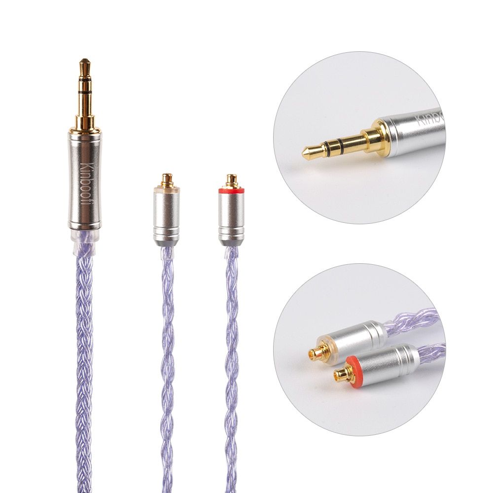 2019 Kinboofi 16 Core Silver Plated Cable 2.5/3.5/4.4mm Balanced Earphone Cable With MMCX/2Pin for ZS10 ZSN PRO ZSX BL-03 V90