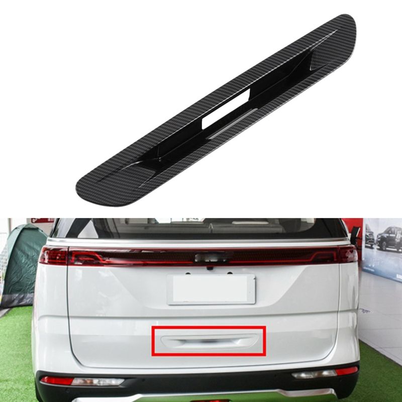Carbon Fiber Car Rear Trunk Tailgate Door Handle Bowl Catch Cover Trim for Kia Carnival KA4 2020 2021 2022