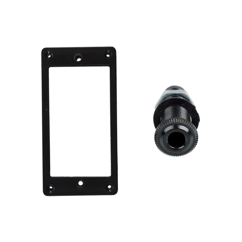 2Pcs Flat Humbucker Pickup Mounting Ring Frame with Guitar / Bass Cylinder Flush Mount Output Jack