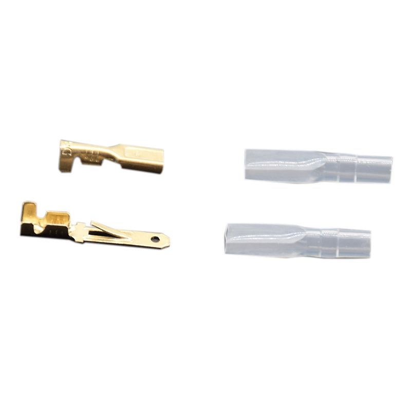 200PCS Female Male Spade Crimp Terminals Sleeve Wire Wrap Connector for 22-16 AWG Car Audio Speaker, 2.8MM