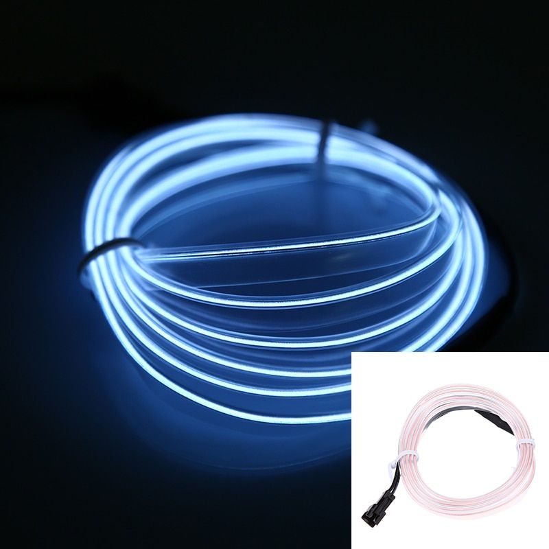1~5M  EL Wire String Strip Tube Light Neon Light Glow Flat Edge Car Interior Atmosphere Decor Lamp USB  Transformer-2m with power supply