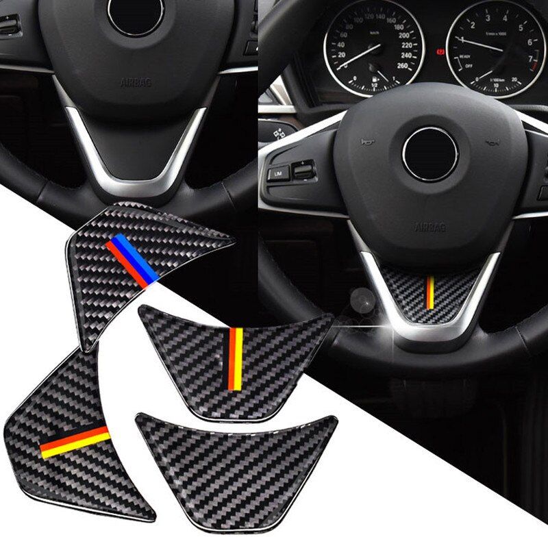 1 piece Car Carbon Fiber Steering Wheel Stripe Sticker Case For M Bmw X1 1 2 Series E84 2016 2017 Tourer Interior Styling Decal