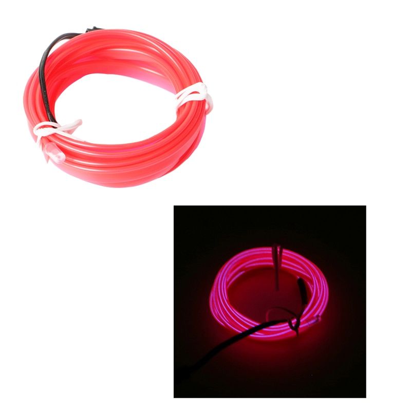 1M/2M/3M/5M Car Interior Lighting LED Strip Decoration Garland Wire Rope Tube Line flexible Neon Light With USB Drive-USB Plug-5M