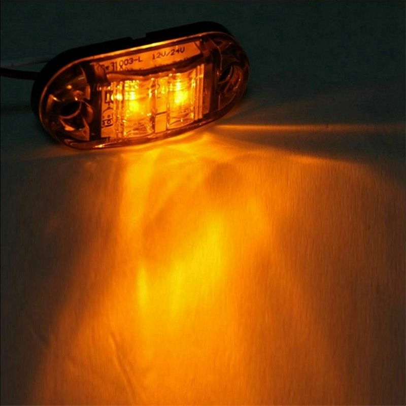 20X Amber+20X Red LED Car Truck Trailer RV Oval 2.5 Inch Side Clearance Marker Light