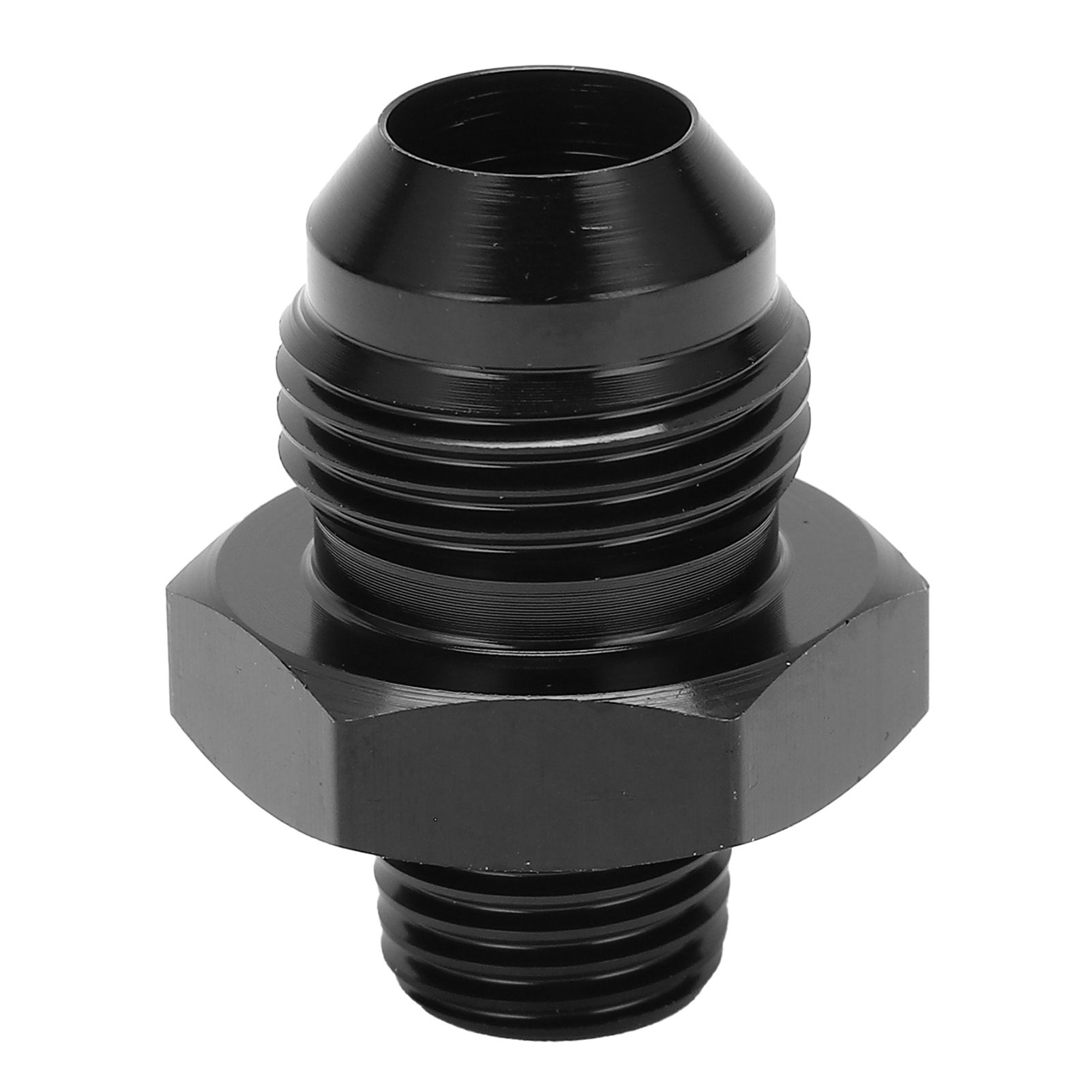 Romeng La Fuel Line Straight Adapter 8 AN to 1/4 NPT Fluid Hose Fitting 6061‑T6 Aluminum Black Anodized