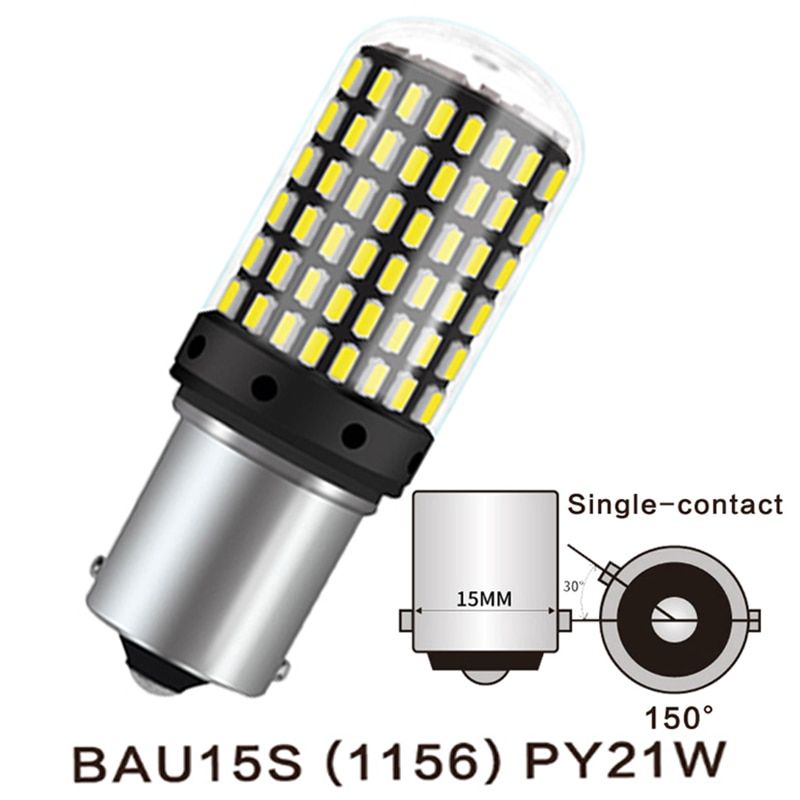 1xSuper Bright 1156/1157 P21W/PY21W 7440/7443 Canbus Car Led 12V Reversing Light Stop BLamp Auto Turn  Bulb White Red-White