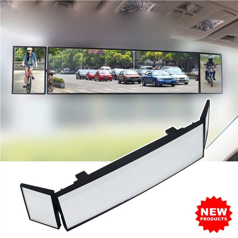 Car Clip-on Rear View Mirror Convex Mirror Driving Safety Universal Wide-angle Three-fold Rearview Mirror Vehicles Blind Spot Mirror