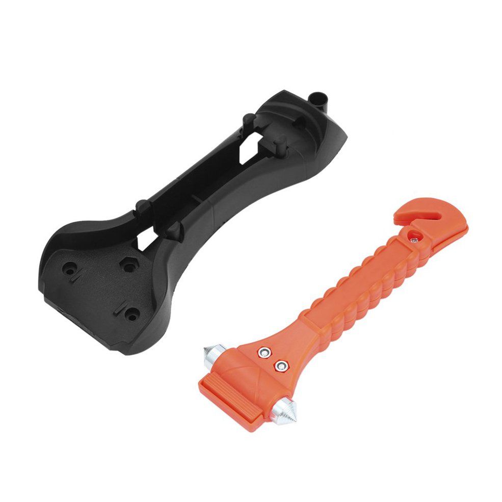 Car Auto Window Breaker Emergency Hammer Belt Cutter Bus Safe Escape Tool Kit-orange