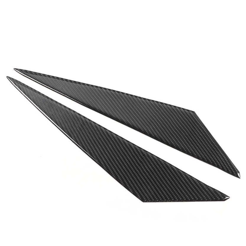 2pcs Black Car Carbon Fiber Headlight Eyebrow Trim Fit for X1 E84 2009‑2014