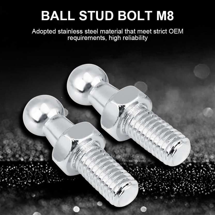 M8 Ball Stud Bolt 2pcs Car Stainless Steel for End Hood Gas Struts