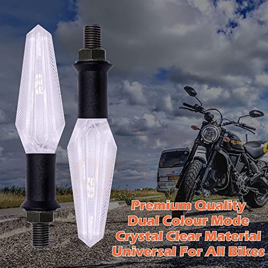2 PCS transparent indicators LED Indicator Light For Motorcycle. Flashing Indicator - Blue