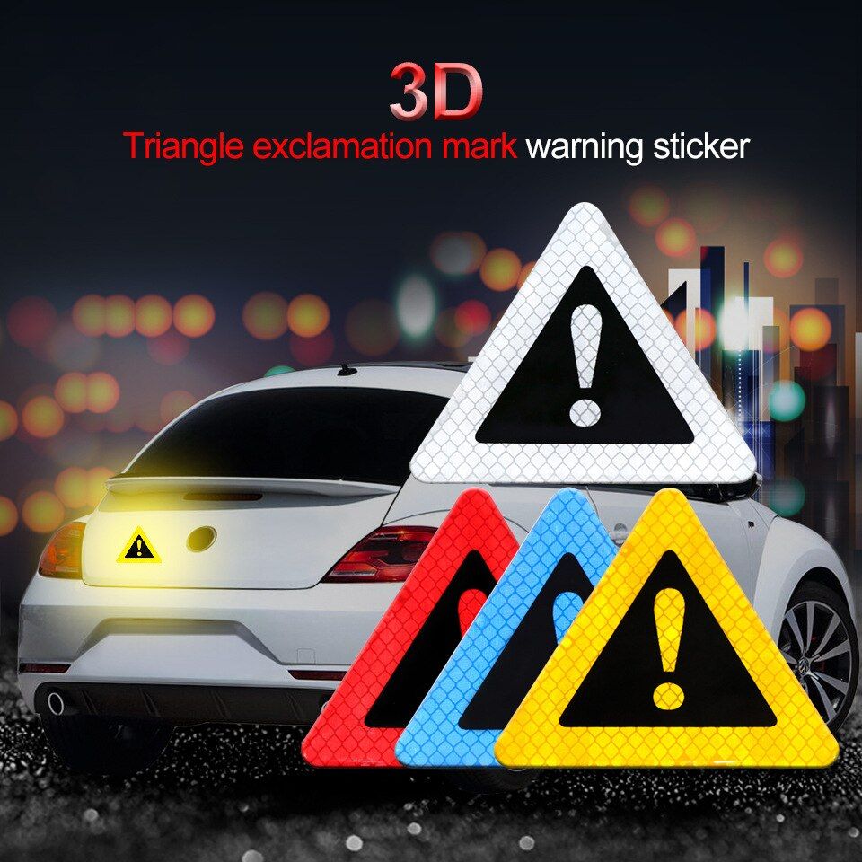 Triangle Caution Car Stickers Car Stickers and Decals Reflective Stickers Car Door Protector Car Accessories
