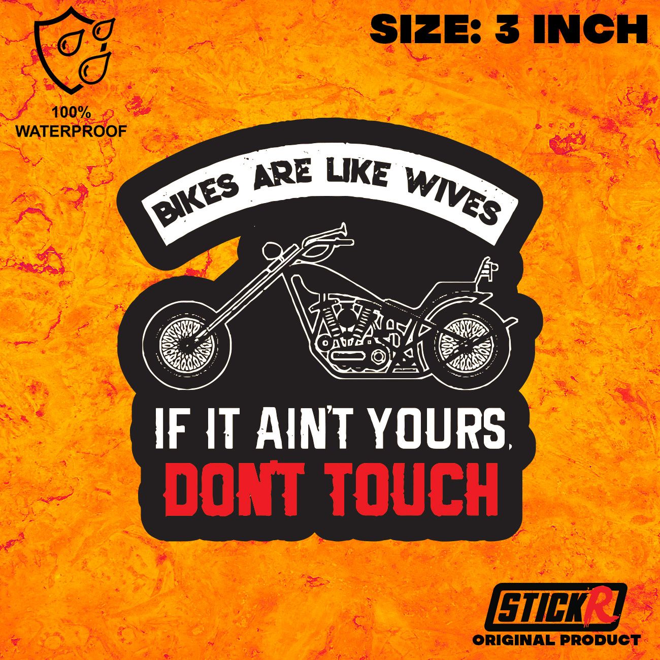 Don't Touch Bike Sticker Waterproof Sticker StickR