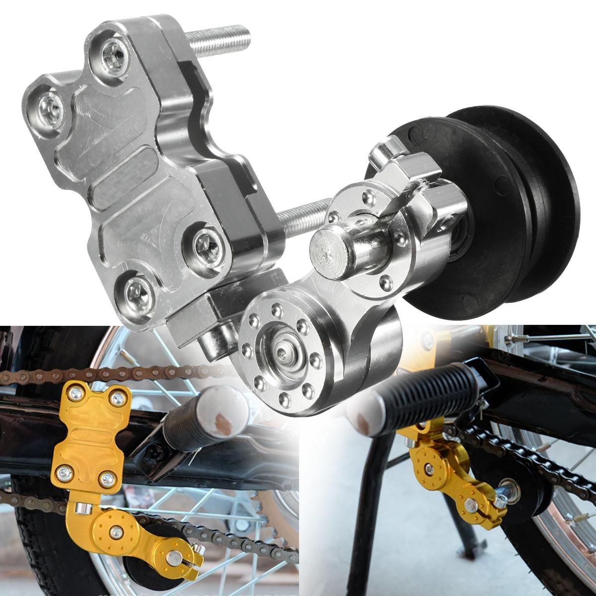 Black Aluminum Chain Tensioner Bolt on Roller Motorcycle Chopper ATV Dirt Bike Silver