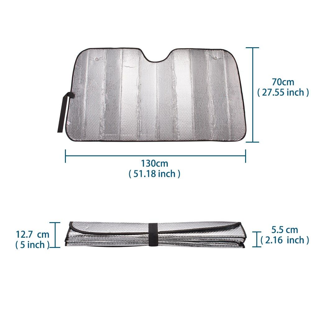 4Car Windshield Sun Shade Shield Cover Thicken 5-Layer Foam Snow UV Block Sunshine Aluminum Foil Solar Protection-130x70cm