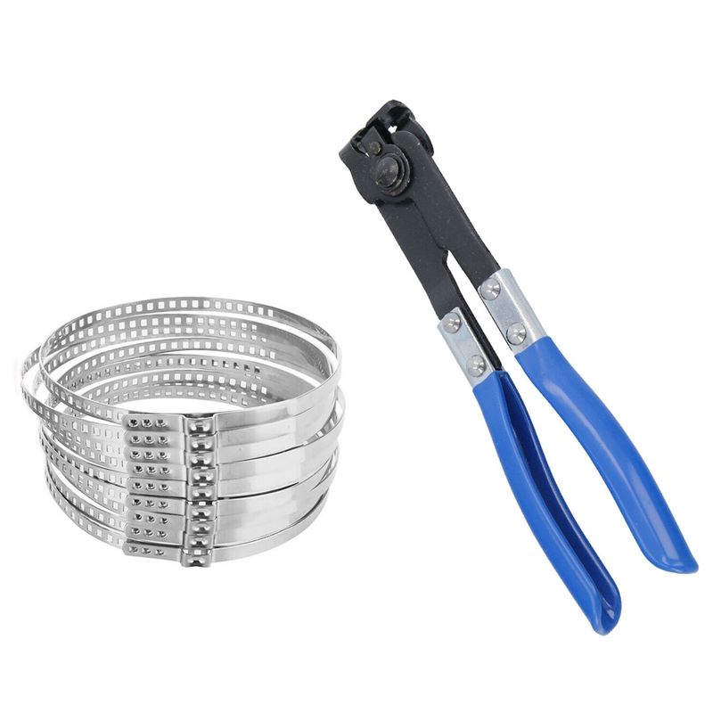 25 Pieces of Stainless Steel Adjustable Shaft CV Joint Shoe Crimping Clamp Kit Clamp Band Pliers Tool for Car ATV