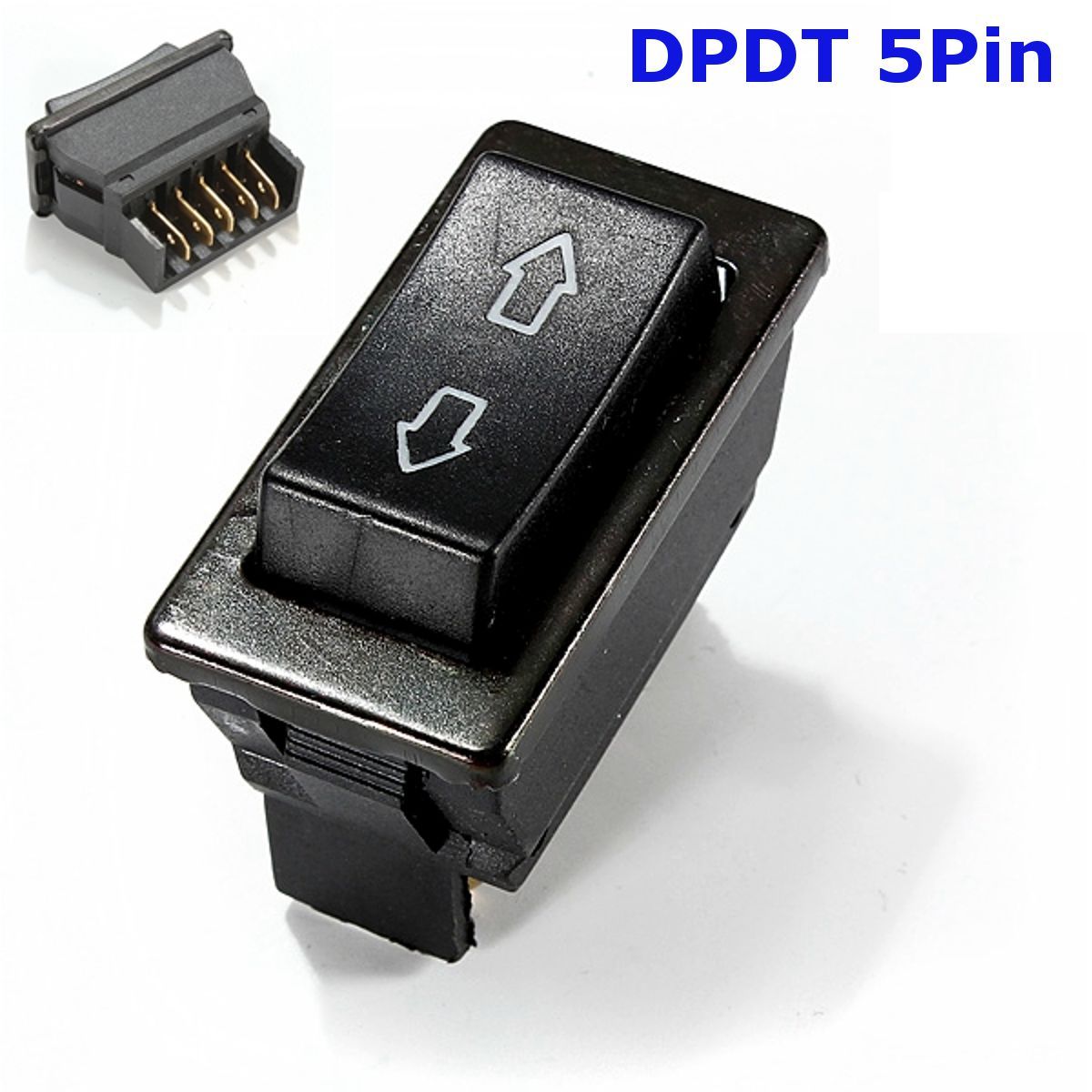 Universal DPDT 5 Pins Plastic 12V 20A Auto Car Power Window Control Switch Black