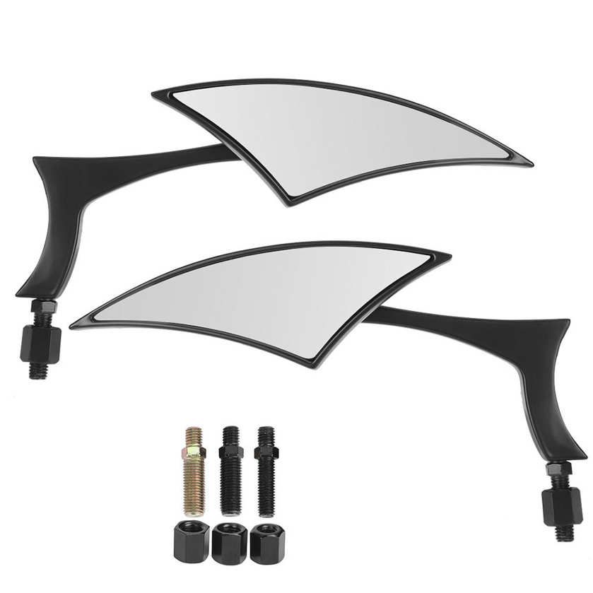 2Pcs 8mm/10mm Motorcycle Rearview Mirror Triangle Rear View